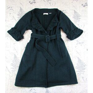 VNTG Sleeping Snow Anthropologie Intelligencer Boiled Wool coat grannycore S